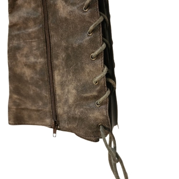 Womens 8.5 Montana Brown Knee-High Lace-Up Western Equestrian Boho Riding Boots - Picture 3 of 8